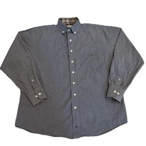 Resistol Ranch Solid Cotton Button-Down Shirt Blue Gray Long Sleeve Men’s M